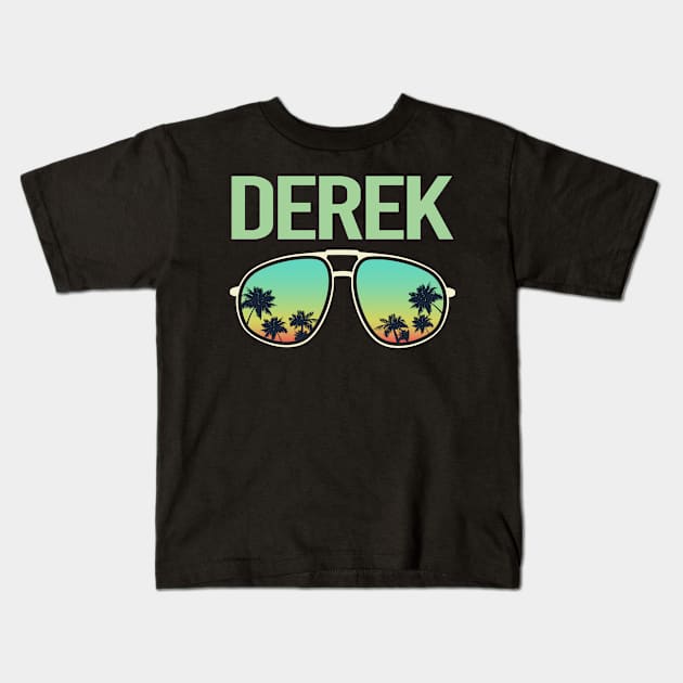 Cool Glasses - Derek Name Kids T-Shirt by Atlas Skate